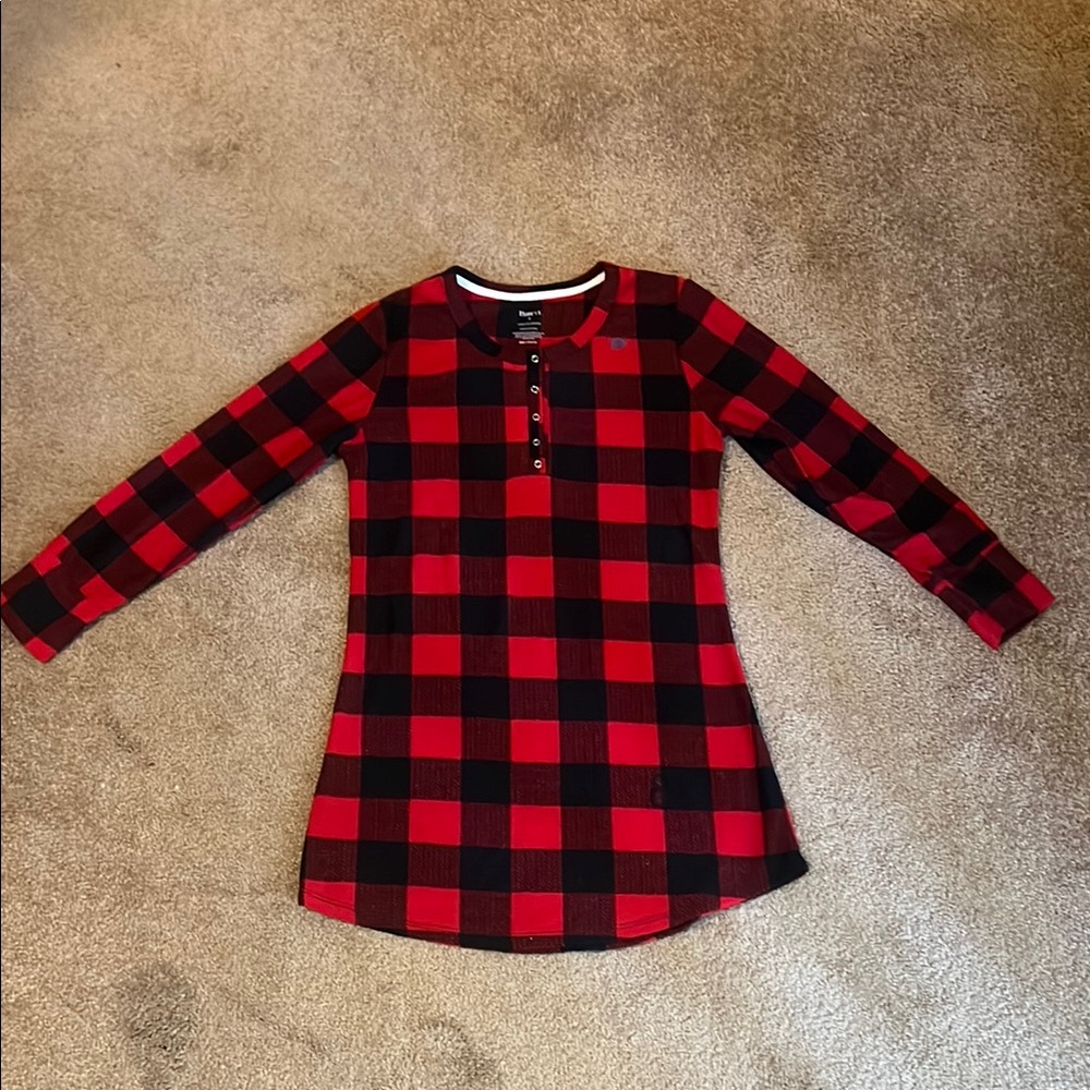 Born Long Sleeve Pajama Dress in Plaid
